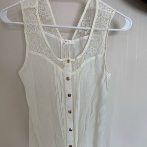 Mine brand sheer white summer tank